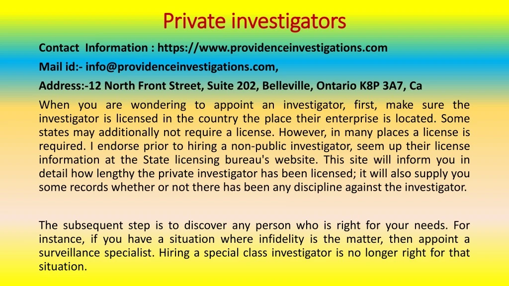 private investigators