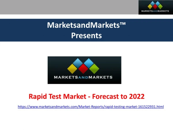 Rapid Tests Market Size, Share | Analysis and Growth Forecast - 2022