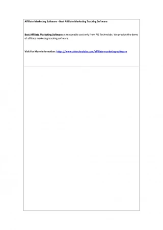Affiliate Marketing Software - Best Affiliate Marketing Tracking Software - slide 1