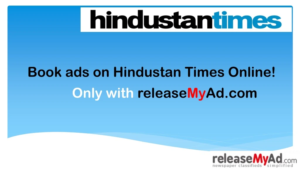 book ads on hindustan times online