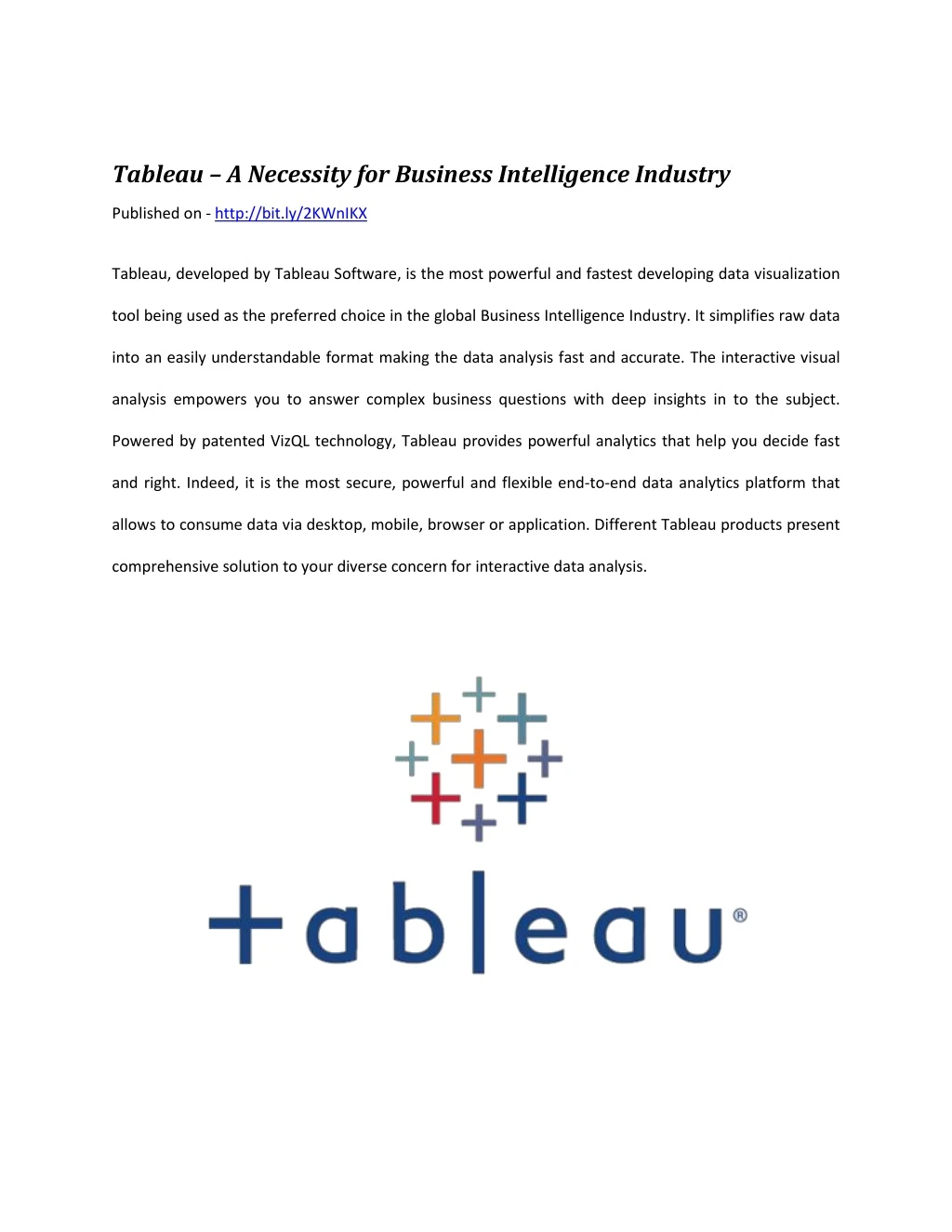 tableau a necessity for business intelligence