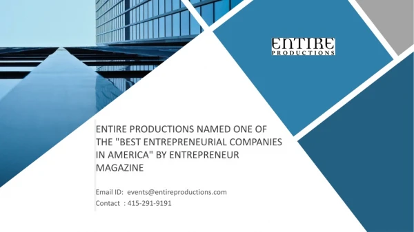 BEST ENTREPRENEURIAL COMPANIES IN AMERICA