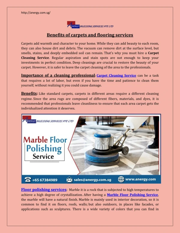 Benefits of carpets and flooring services