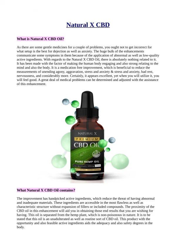 Natural X CBD oil Read Reviews & How To Buy Natural X CBD?