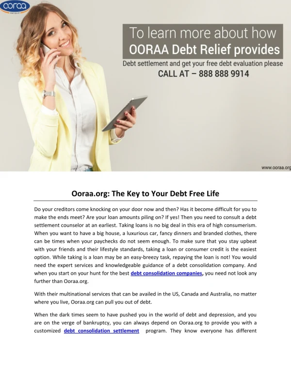 Ooraa.org: The Key to Your Debt Free Life