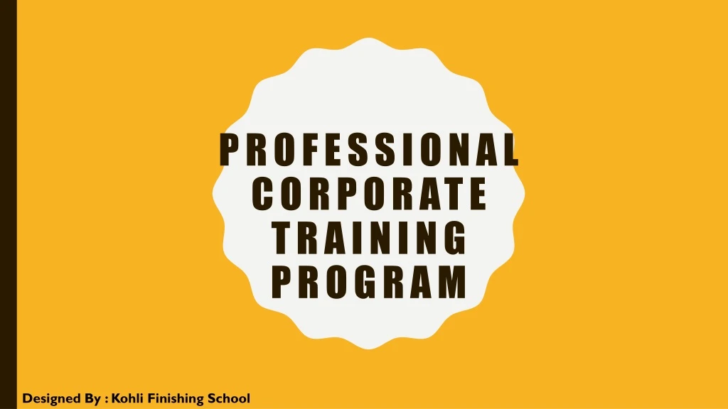 professional corporate training program