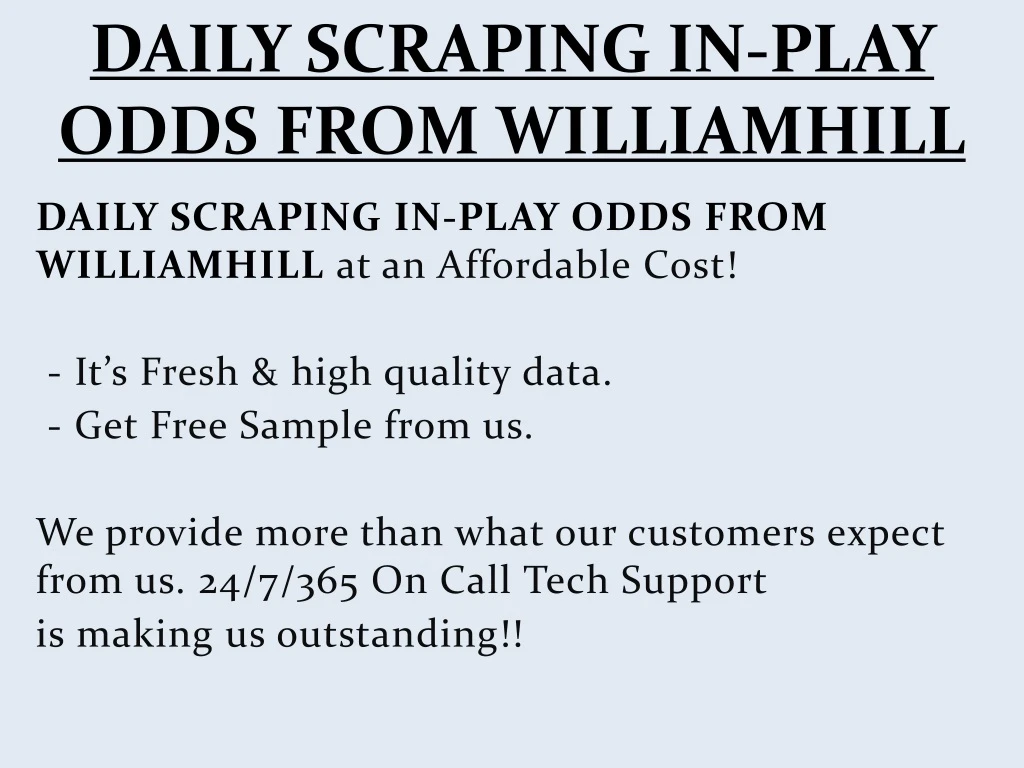 daily scraping in play odds from williamhill