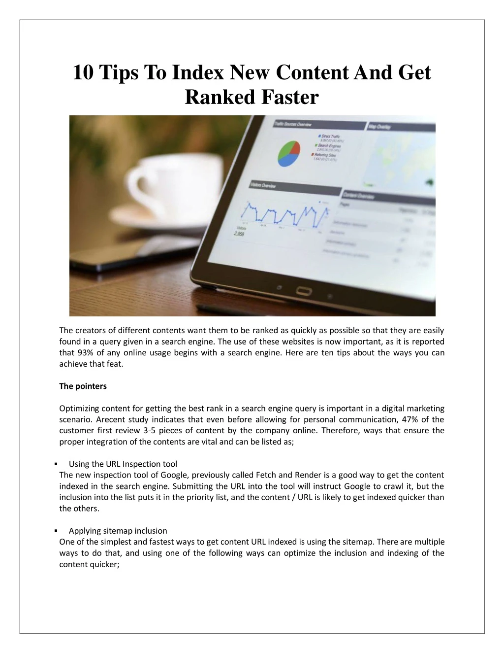 10 tips to index new content and get ranked faster