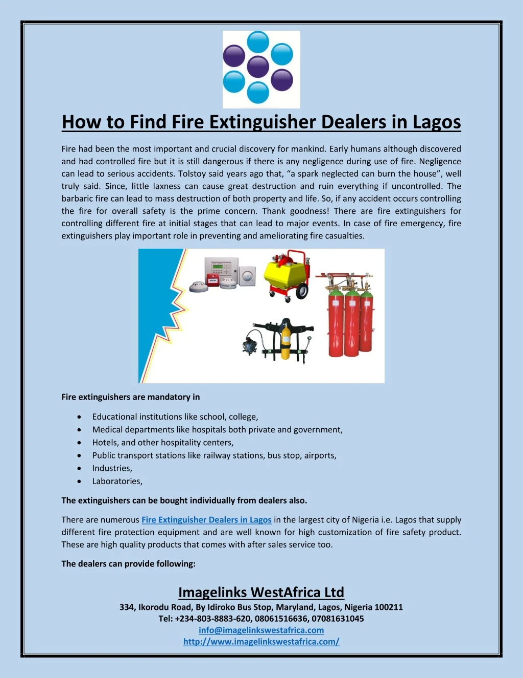 how to find fire extinguisher dealers in lagos