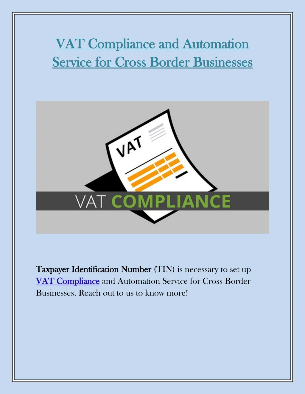 vat compliance vat compliance a and service
