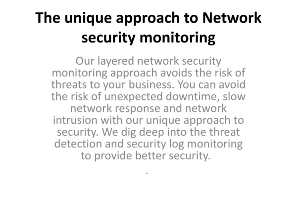 Network security monitoring in Ohio ,USA