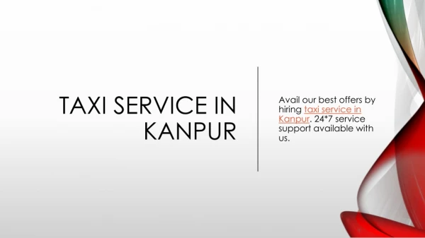 Taxi service in Kanpur