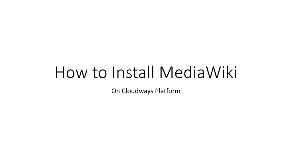 how to install mediawiki