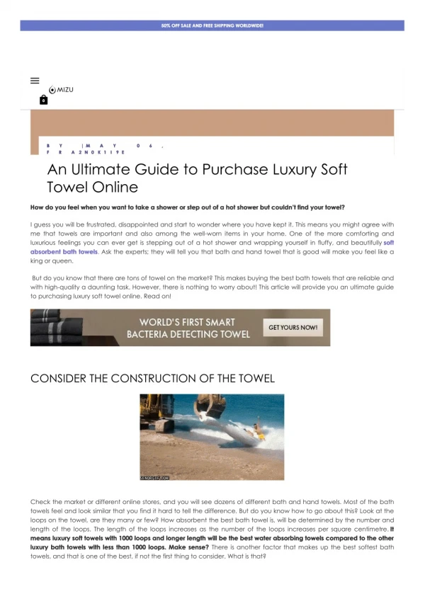An Ultimate Guide to Purchase Luxury Soft Towel Online
