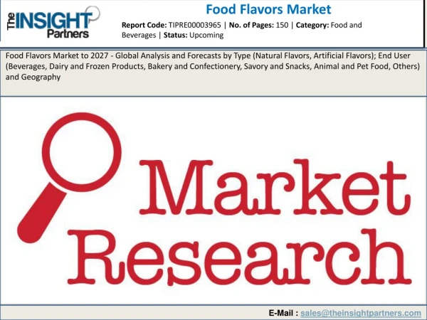 Food Flavors Market Key Players, Size, Analysis 2019 and Forecast to 2027