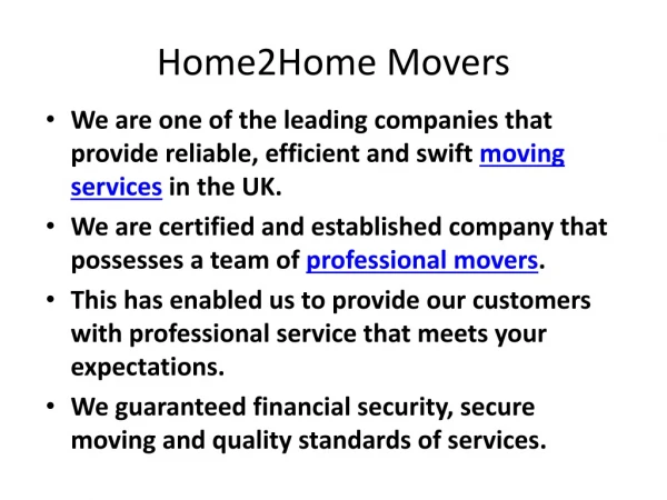 home2home movers