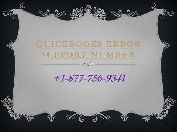 QuickBooks error support number