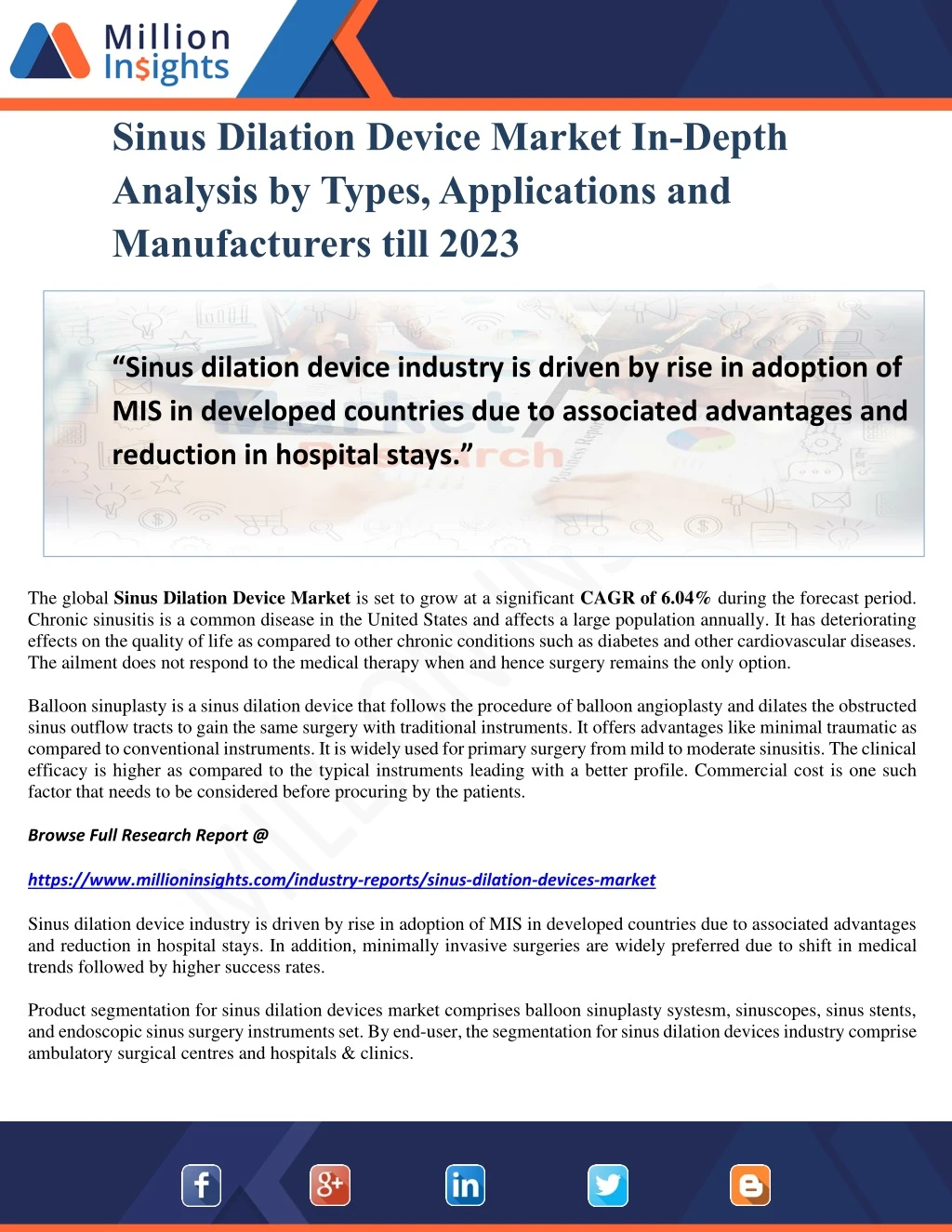 sinus dilation device market in depth analysis