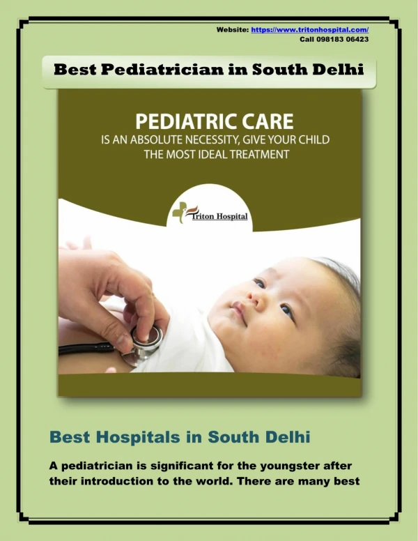 Best Pediatrician in South Delhi - Best Hospitals in South Delhi