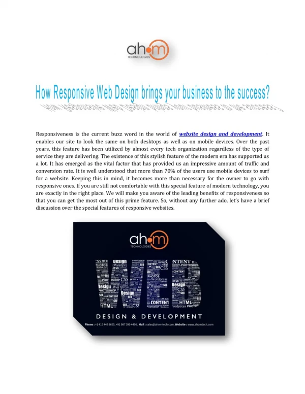 How Responsive Web Design brings your business to the success?