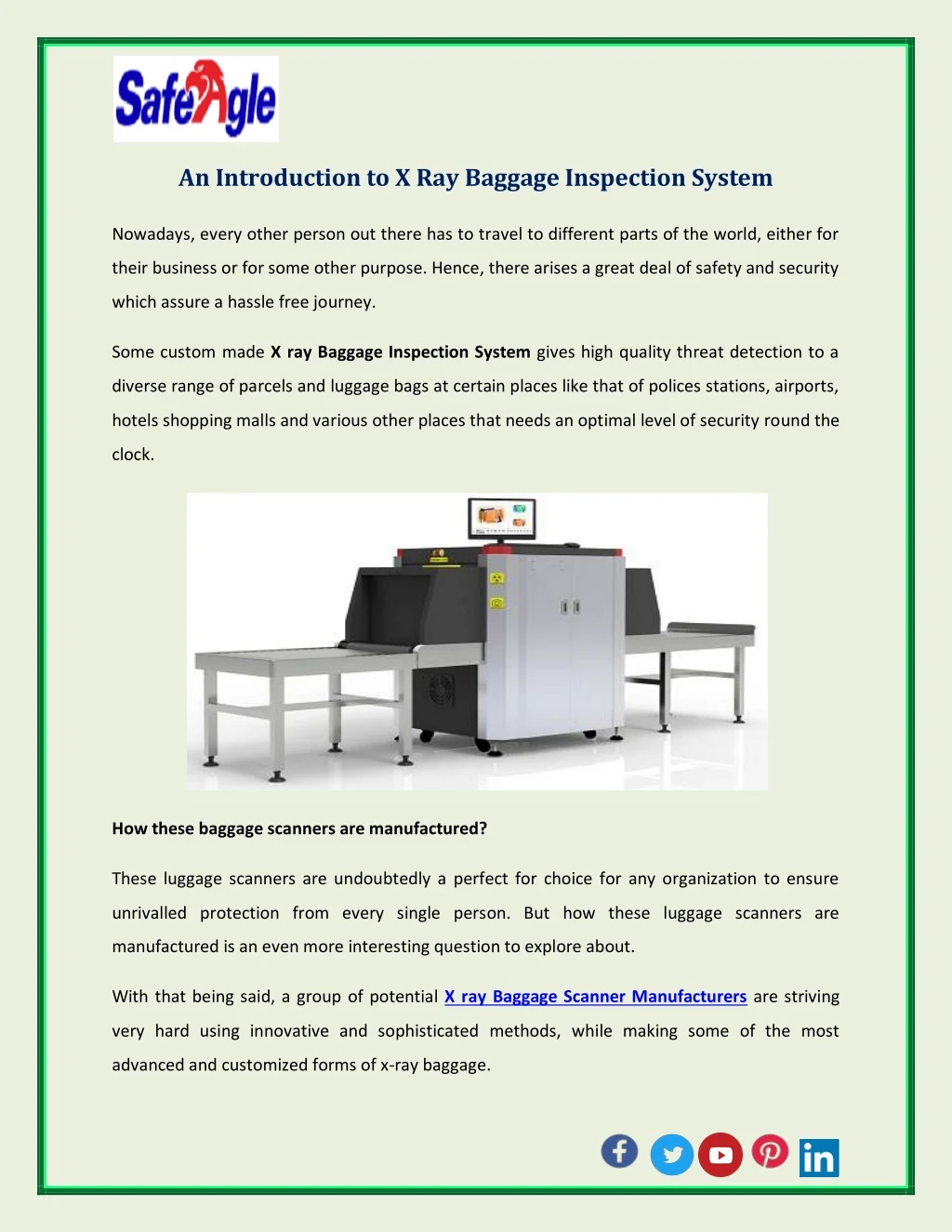 an introduction to x ray baggage inspection system