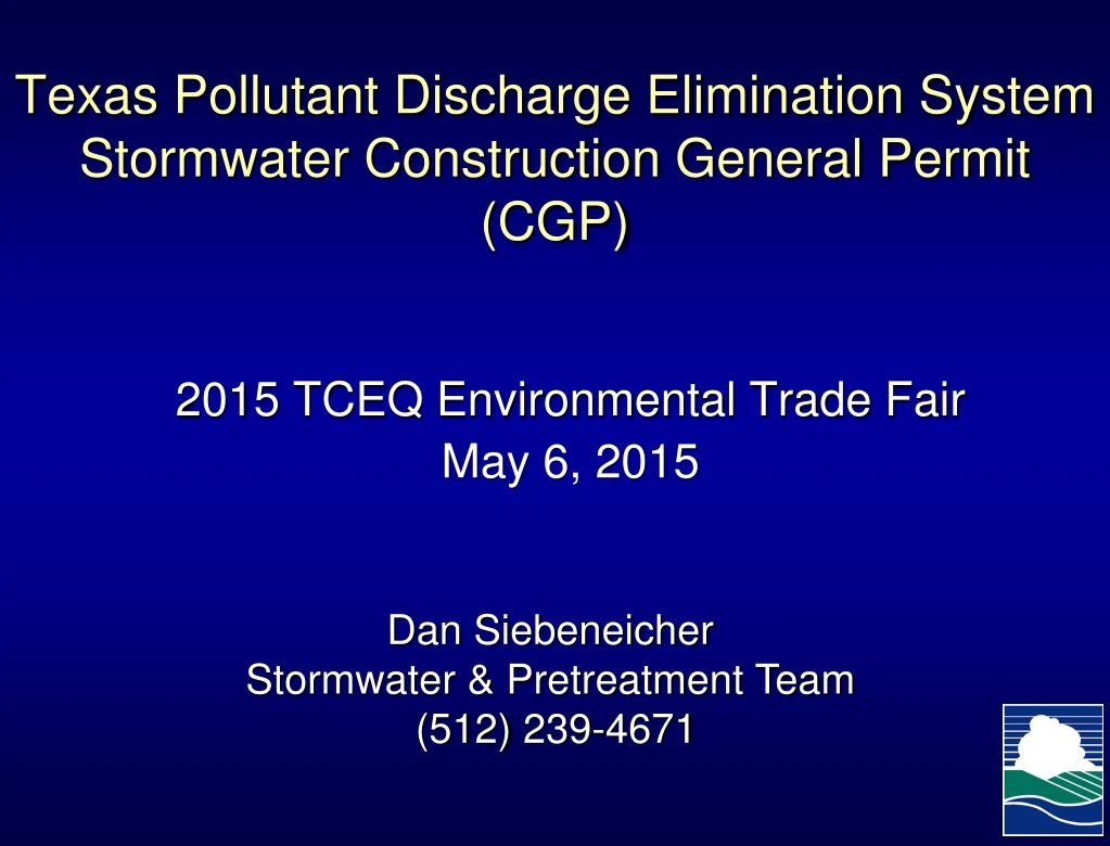 texas pollutant discharge elimination system stormwater construction general permit cgp