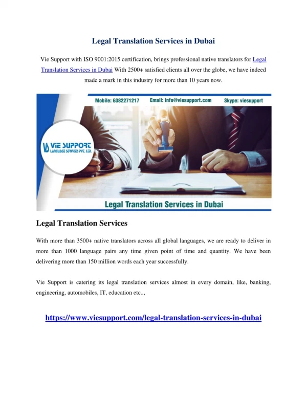 Legal Translation Services in Dubai