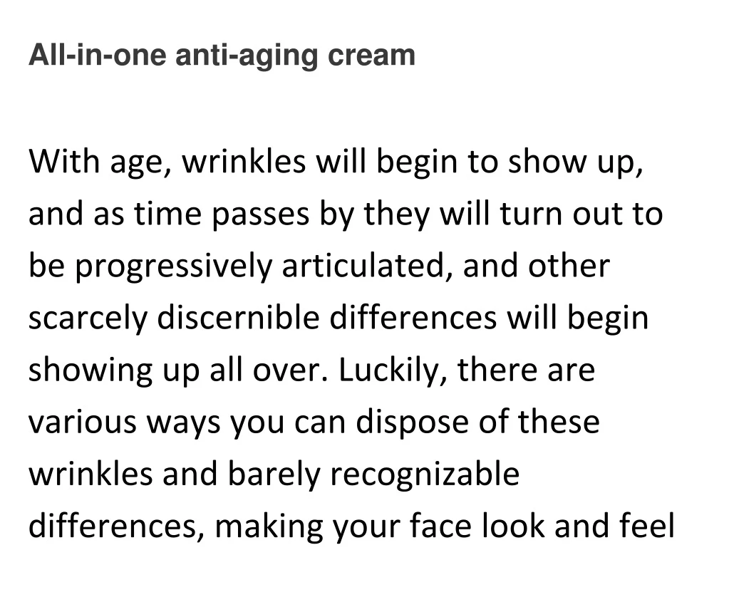 all in one anti aging cream
