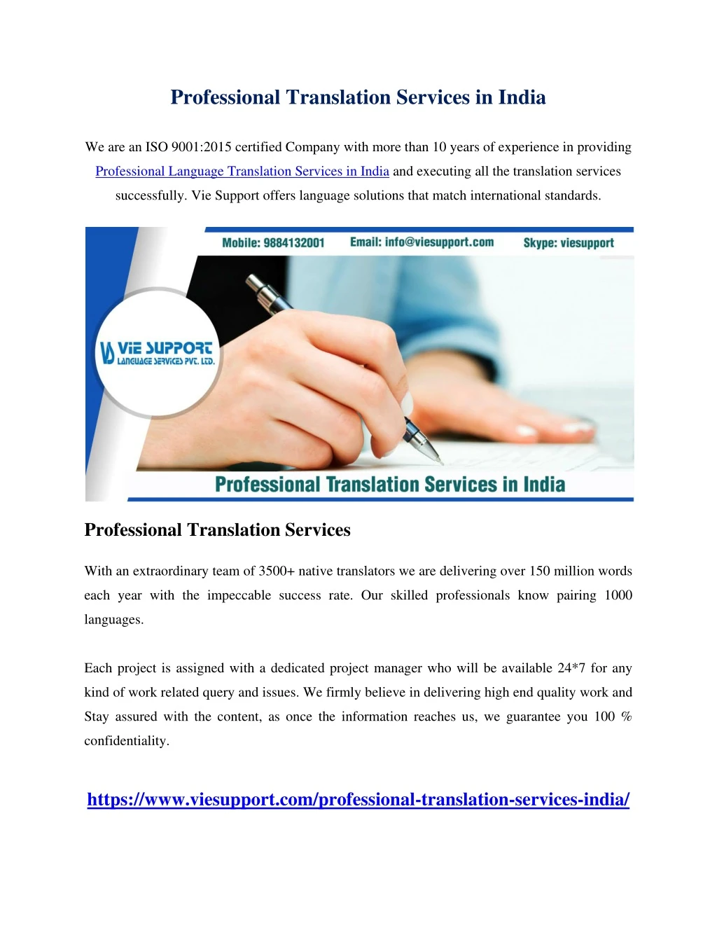 professional translation services in india