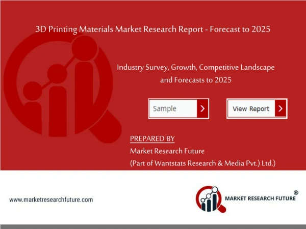 3D Printing Materials Market Analysis, Research, Share, Growth, Sales, Trends, Supply, Forecast to 2025