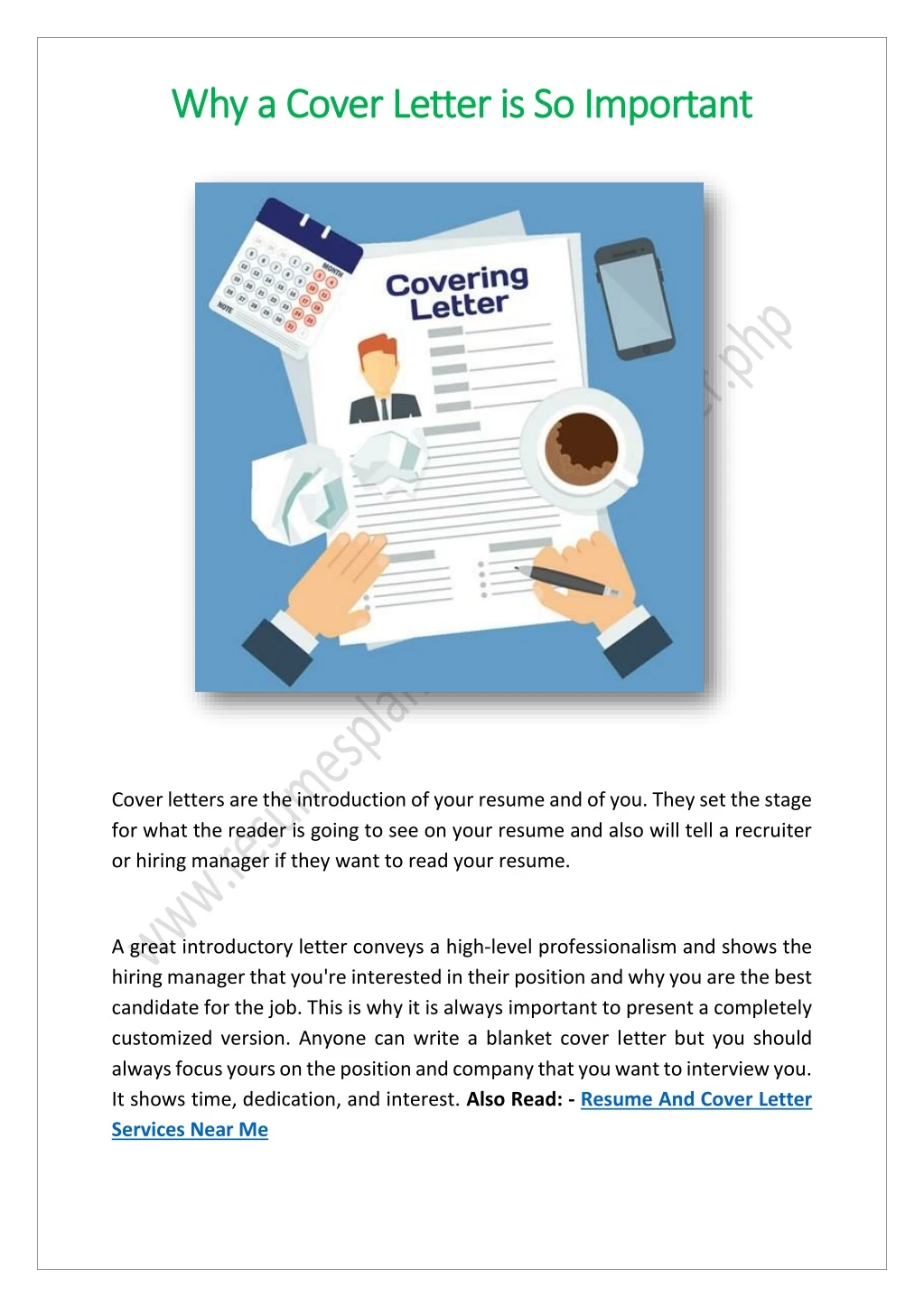 why a cover letter is important