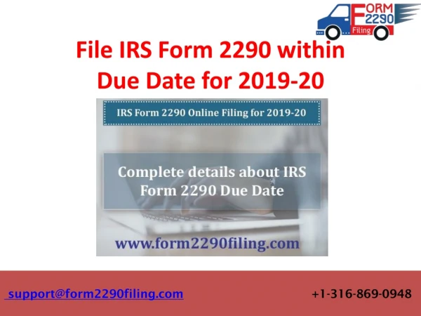 IRS Form 2290 Due Date | Form 2290 Online Filing | 2290 Tax online Filing