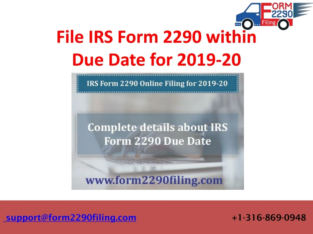file irs form 2290 within due date for 2019 20