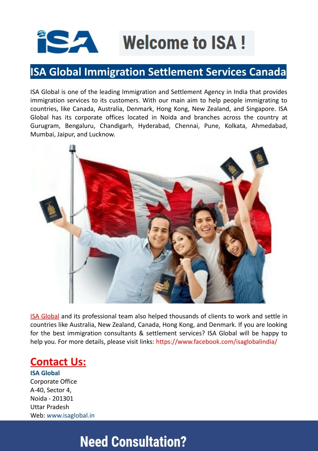 isa global immigration settlement services canada