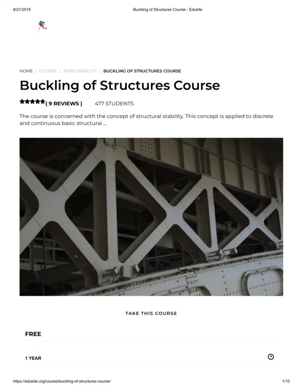 Buckling of Structures Course - Edukite