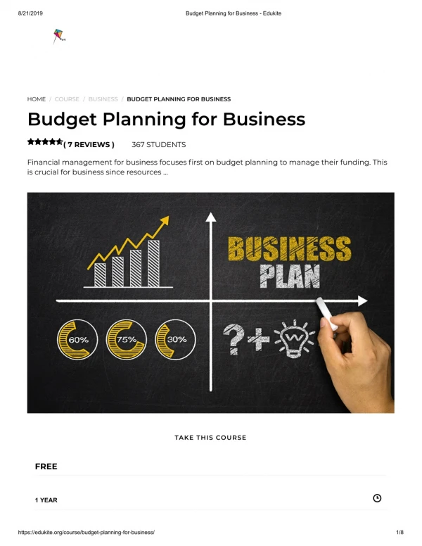 Budget Planning for Business - Edukite