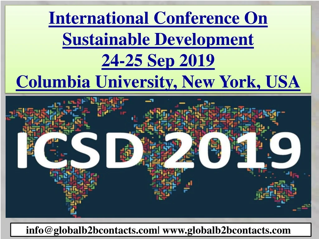 international conference on sustainable development 24 25 sep 2019 columbia university new york usa