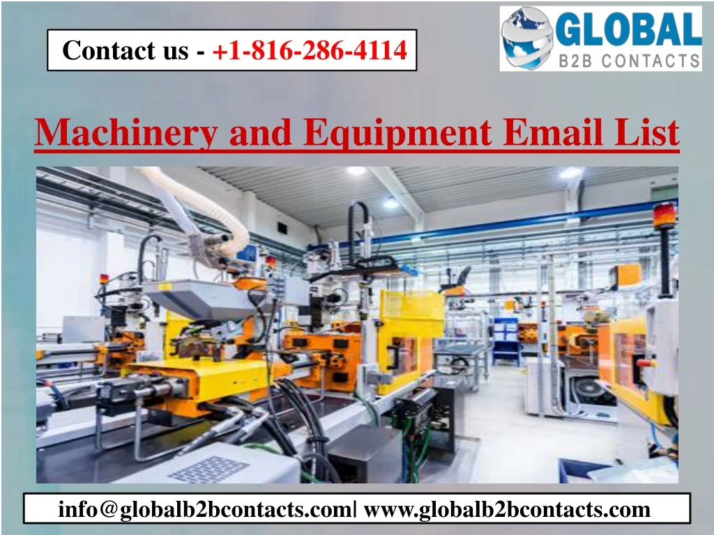 machinery and equipment email list