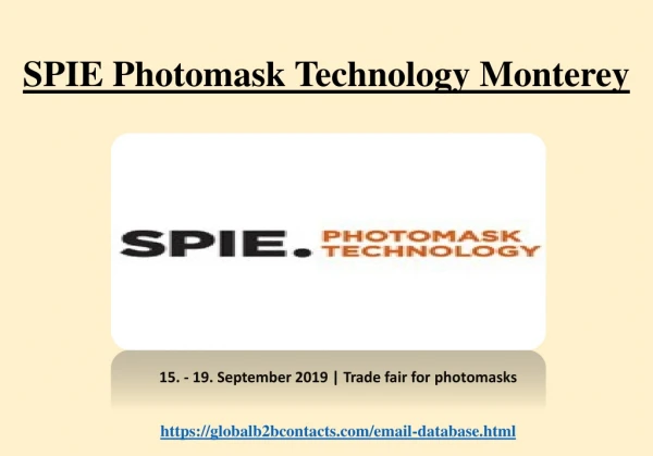 SPIE Photomask Technology Monterey