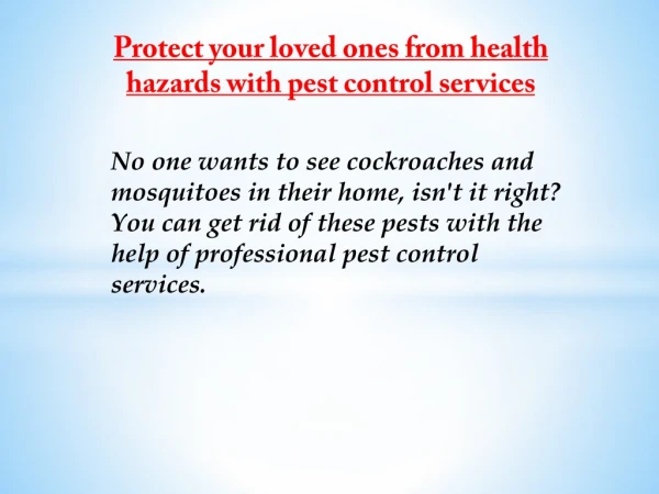 cockroach pest control | mosquito control services