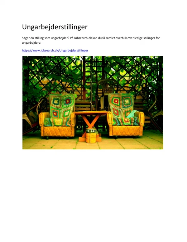 ungarbejderstillinger