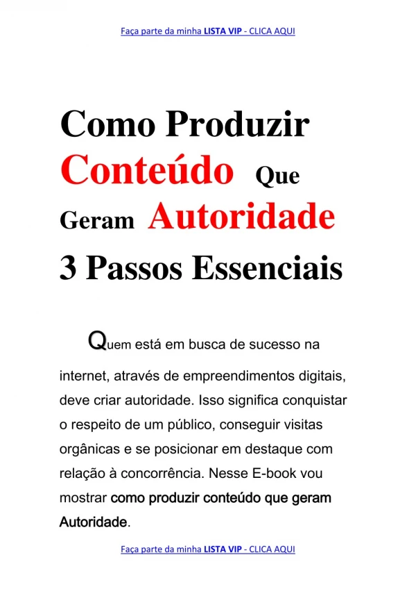 Como Produzir Conteúdo Que Geram Autoridade