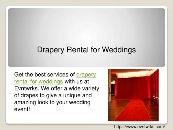Drapery Rental for Weddings