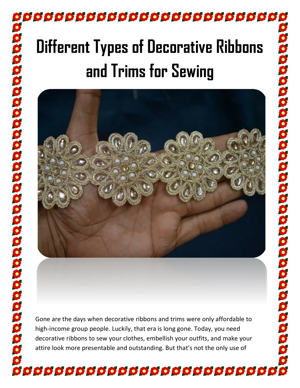 different types of decorative ribbons and trims