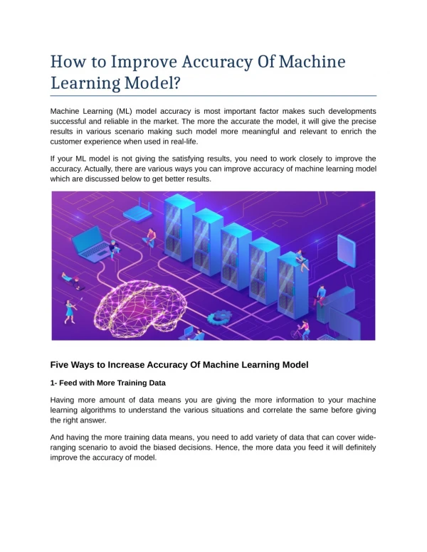 How to Improve Accuracy Of Machine Learning Model?