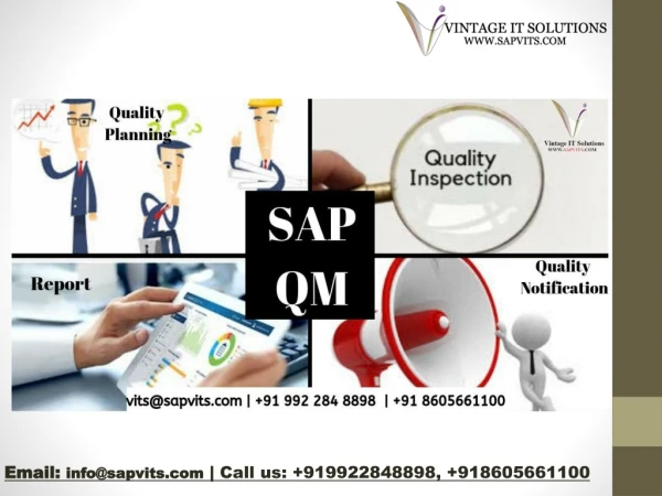 SAP QM (Quality Management) Online Training Course in India, USA, UK, Canada