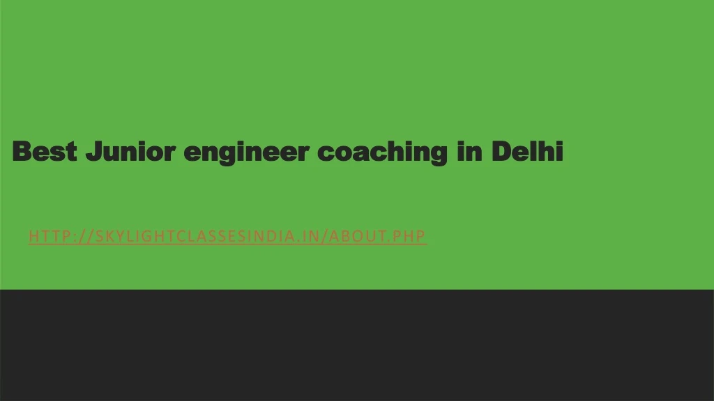 best junior engineer coaching in delhi