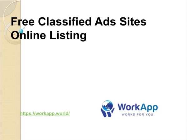 Free Classified Ads Sites Online Listing