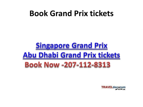 Book Cheap flights & grand prix packages