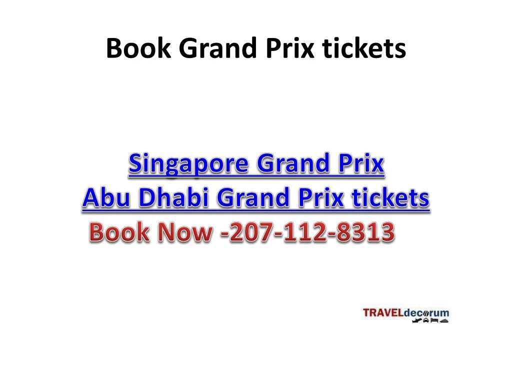 book grand prix tickets